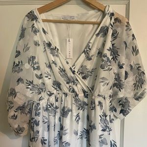 Baltic Born Luca Jacquard Kimono Maxi Dress | Slate Blue size L